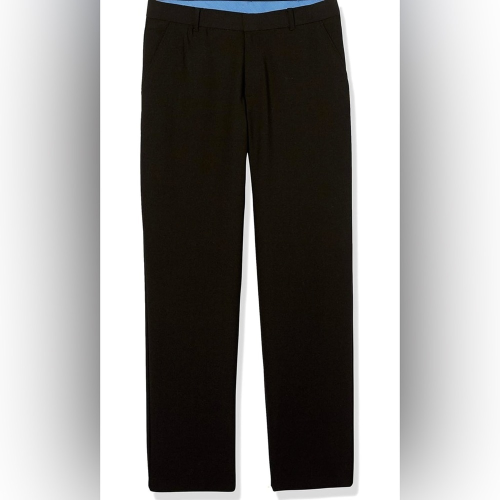 NWT IZOD Pants Boys 8 Black Regular School Flat Front Stretch Adjustable …